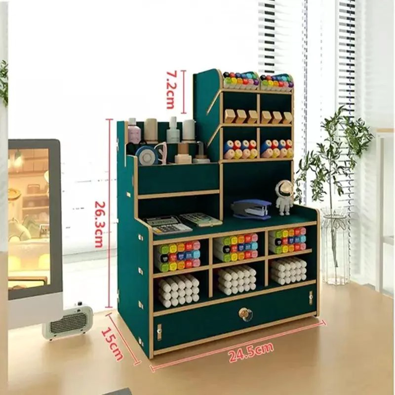 ORGANIZADOR DE ESCRITORIO VERDE PARA LAPICES Y ACCESORIOS - 3