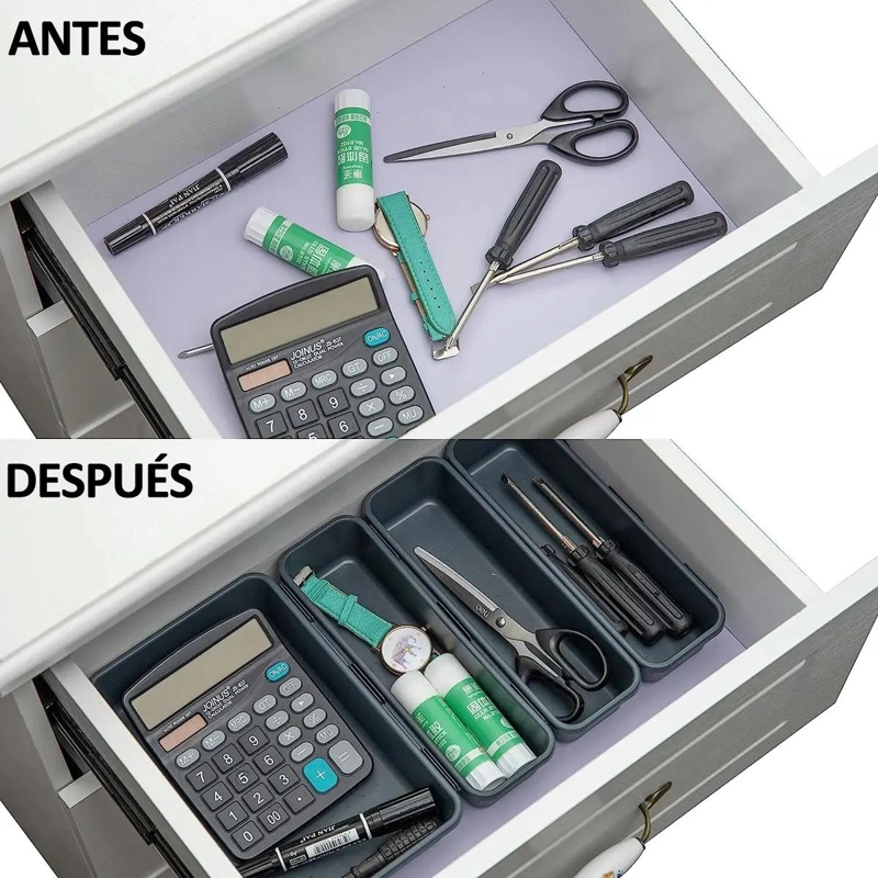 SET DE 12 ORGANIZADORES DE CAJON MULTIUSO PARA OFICINA Y HOGAR - 5