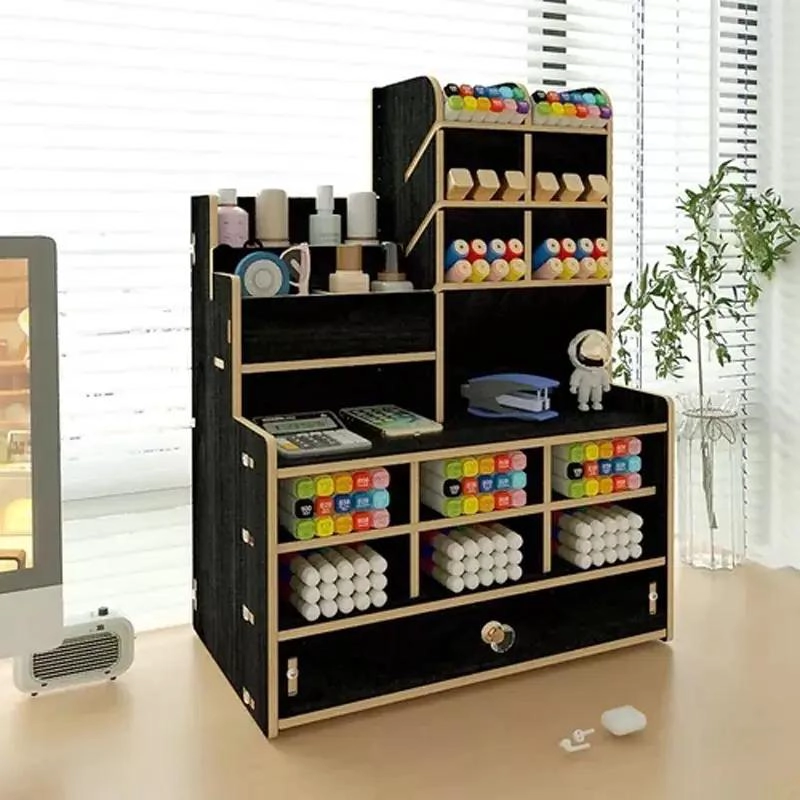 ORGANIZADOR DE ESCRITORIO MULTIFUNCIONAL EN COLOR NEGRO - 2