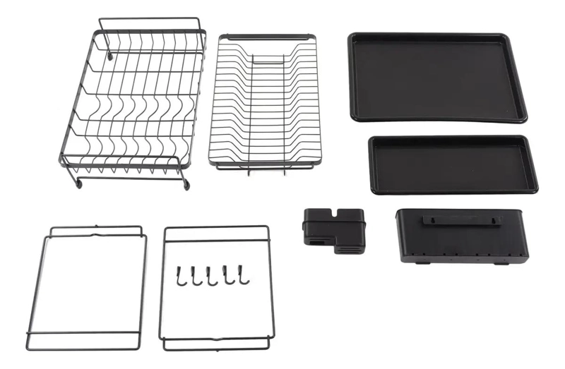 ESCURRIDOR DE PLATOS DE DOS NIVELES PARA COCINA COLOR NEGRO - 5