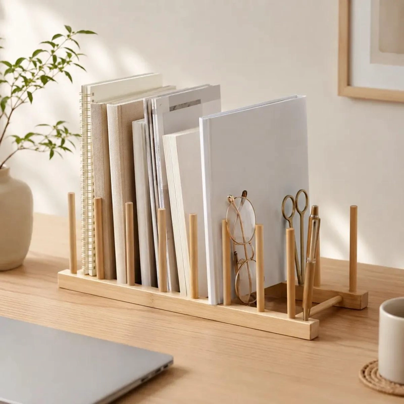 ESCURRIDOR PLEGABLE DE BAMBU PARA PLATOS CON 7 DIVISIONES - 4