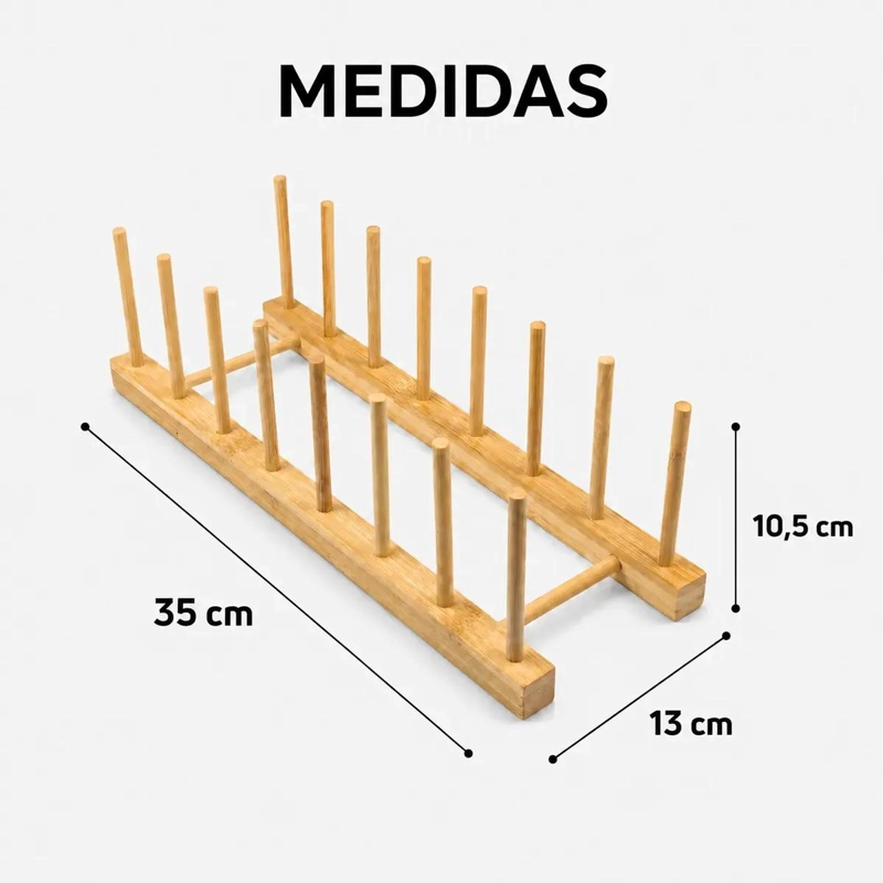 ESCURRIDOR PLEGABLE DE BAMBU PARA PLATOS CON 7 DIVISIONES - 5