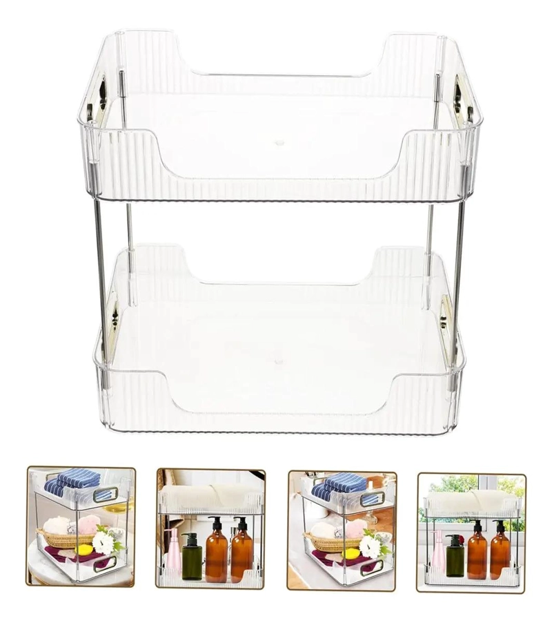 ESTANTE ORGANIZADOR DE ESCRITORIO Y MAQUILLAJE CON 2 NIVELES - 3