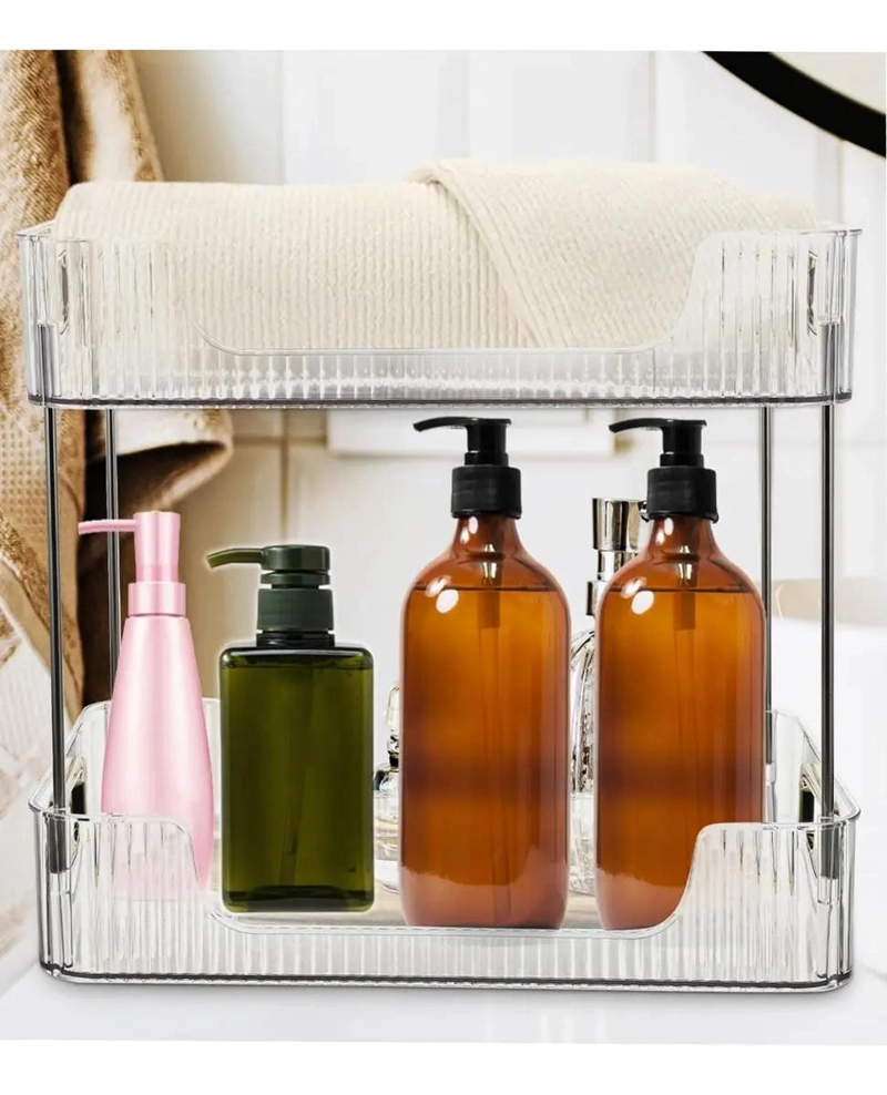 ESTANTE ORGANIZADOR DE ESCRITORIO Y MAQUILLAJE CON 2 NIVELES - 7