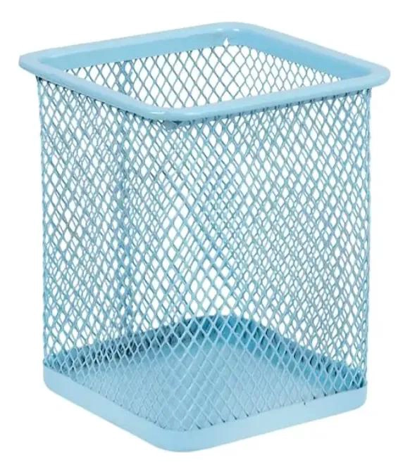ORGANIZADOR DE ESCRITORIO METALICO COLOR CELESTE - 1