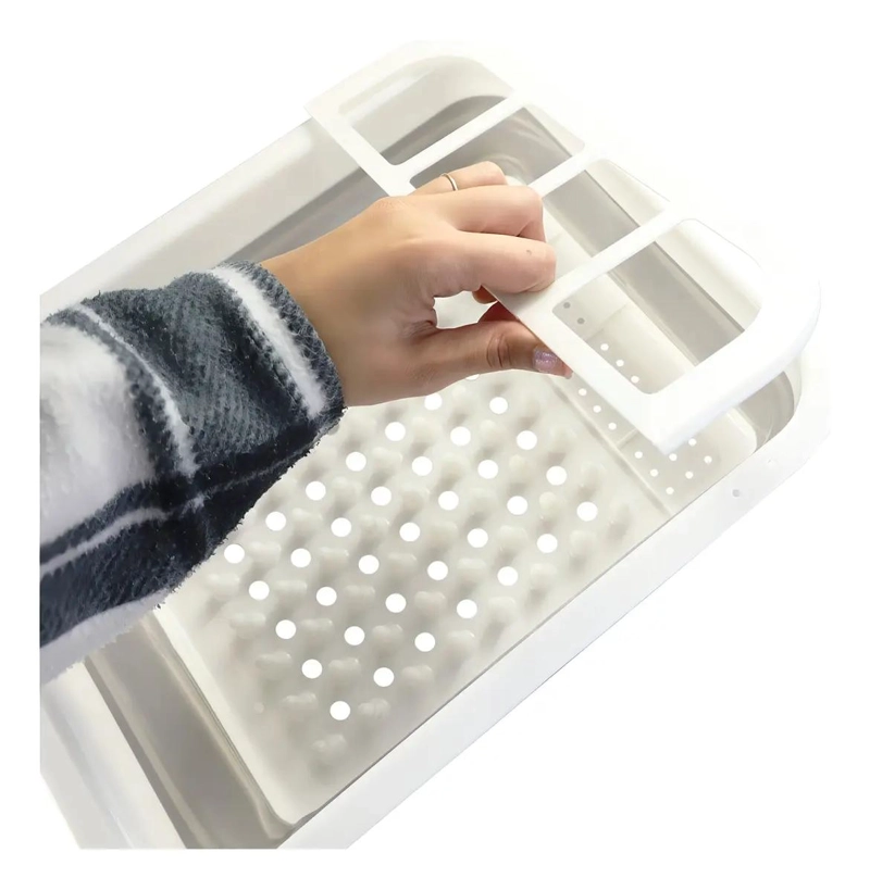 SECADOR DE LOZA EXTENSIBLE DE SILICONA PARA MESA CON CUBIERTERO - 1