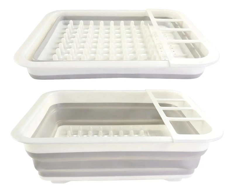 SECADOR DE LOZA EXTENSIBLE DE SILICONA PARA MESA CON CUBIERTERO - 2