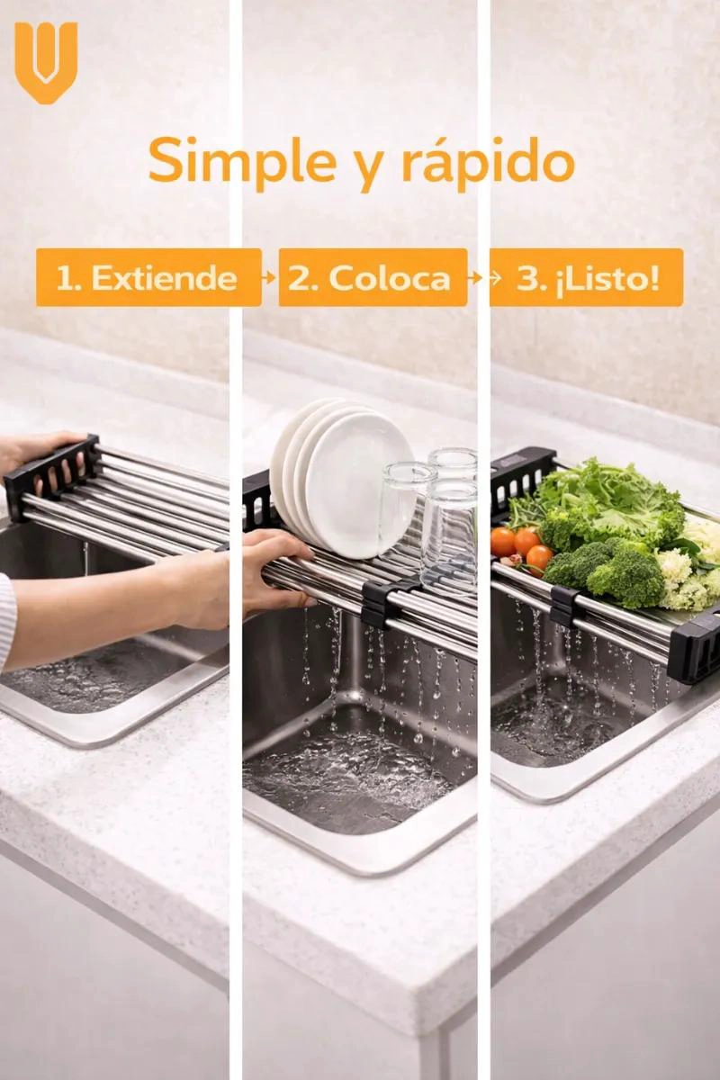 ESCURRIDOR DE COCINA EXPANDIBLE Y AJUSTABLE PARA PLATOS - 10