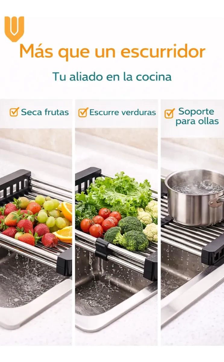 ESCURRIDOR DE COCINA EXPANDIBLE Y AJUSTABLE PARA PLATOS - 9
