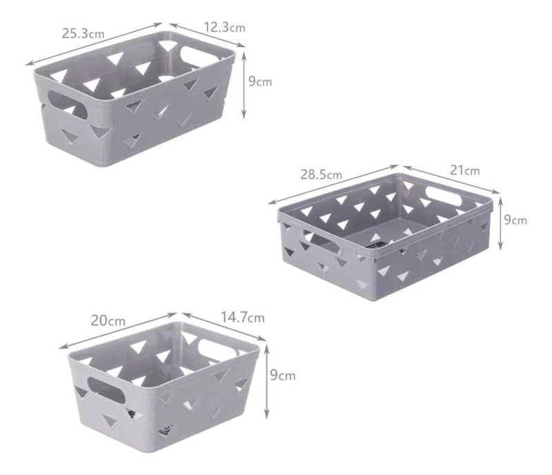 SET DE 3 CESTAS ORGANIZADORAS PARA ESCRITORIO MULTIUSOS - 2