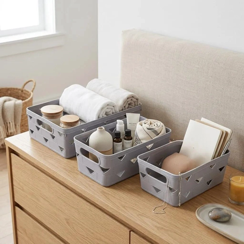 SET DE 3 CESTAS ORGANIZADORAS PARA ESCRITORIO MULTIUSOS - 4