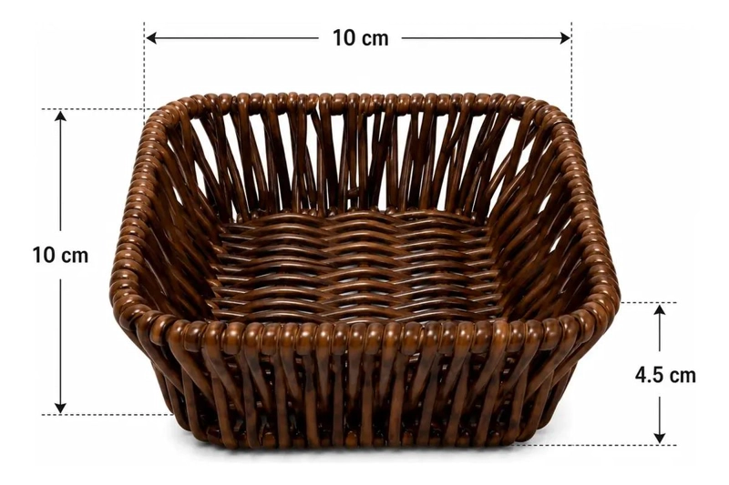 PACK DE 2 CANASTOS ORGANIZADORES DE PLASTICO RATAN 10X10 CM - 2