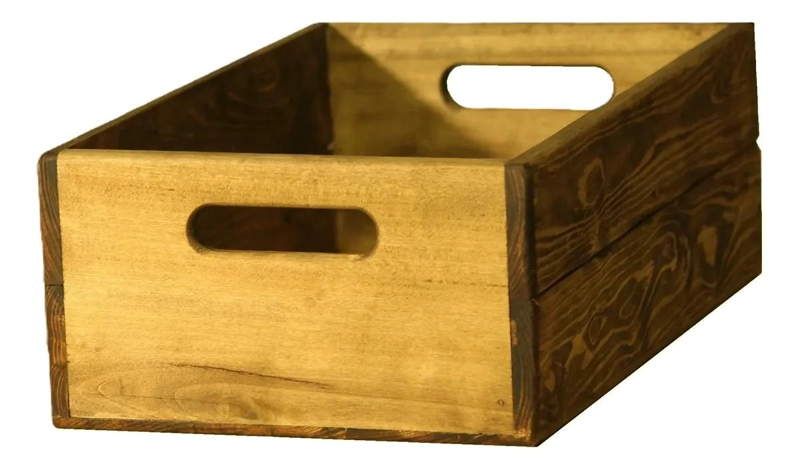 CAJA ORGANIZADORA DE MADERA CON ASAS 40X25X14 CM - 1