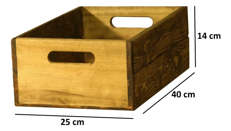 CAJA ORGANIZADORA DE MADERA CON ASAS 40X25X14 CM - 2