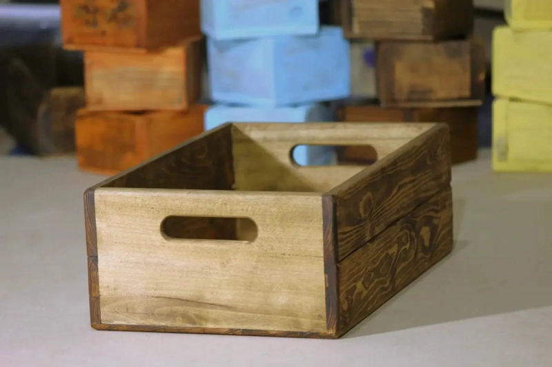 CAJA ORGANIZADORA DE MADERA CON ASAS 40X25X14 CM - 3