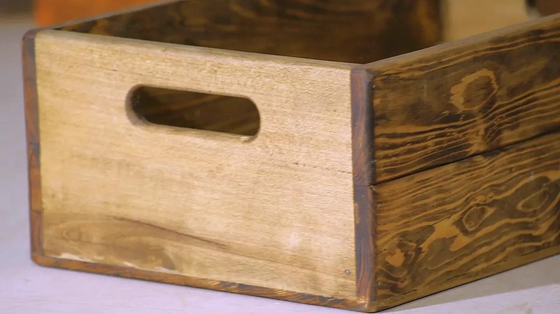 CAJA ORGANIZADORA DE MADERA CON ASAS 40X25X14 CM - 5