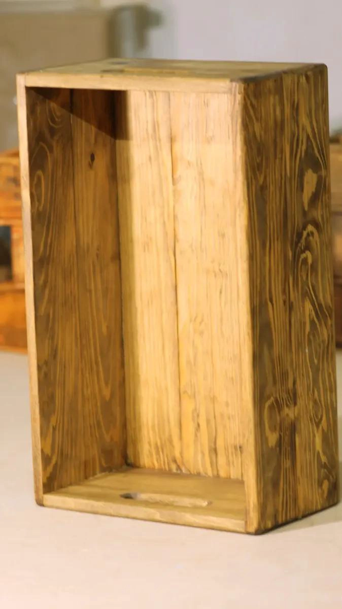 CAJA ORGANIZADORA DE MADERA CON ASAS 40X25X14 CM - 6