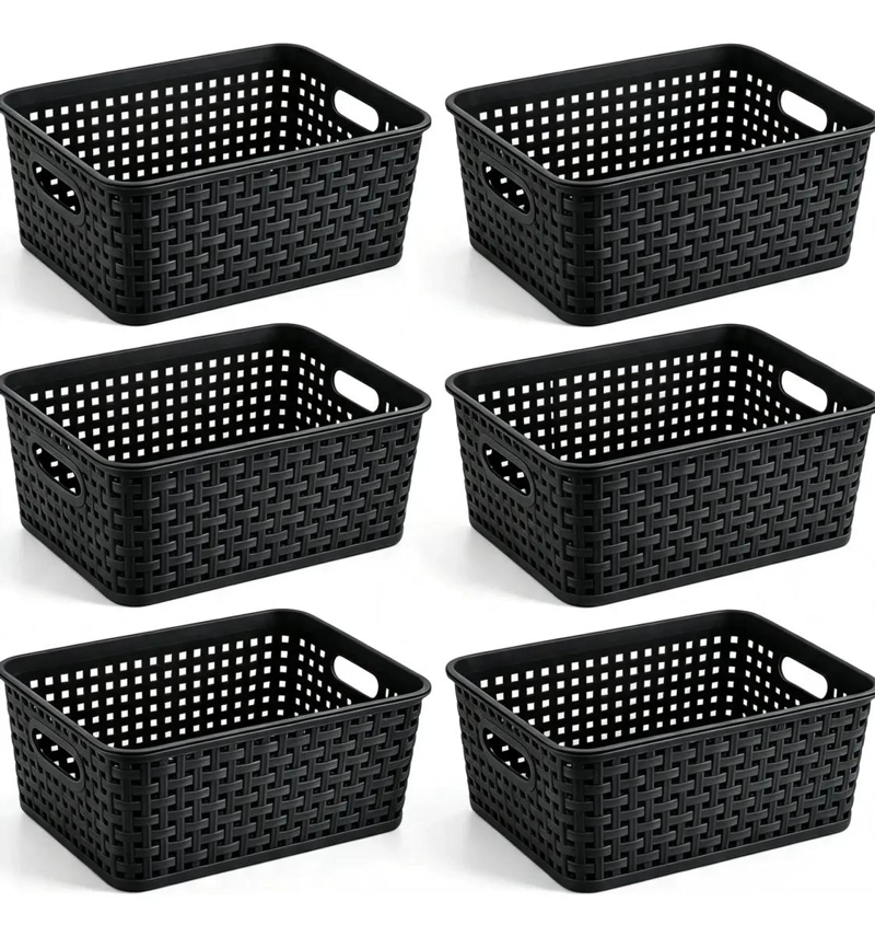 SET DE 6 CESTAS DE ALMACENAMIENTO APILABLES PARA ORGANIZACION - 1