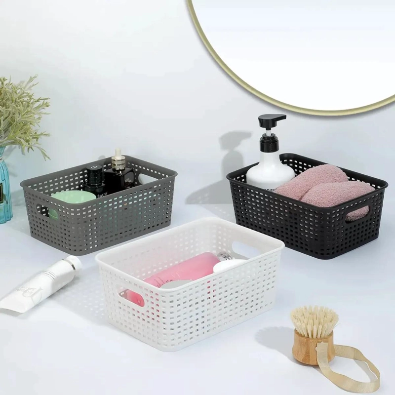 SET DE 6 CESTAS DE ALMACENAMIENTO APILABLES PARA ORGANIZACION - 2