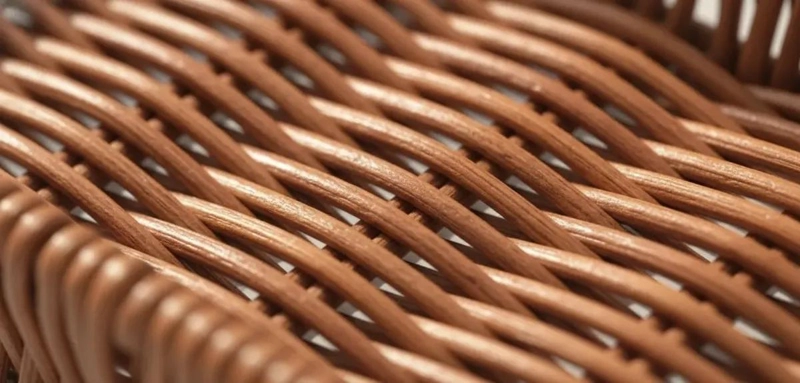 CANASTO ORGANIZADOR RECTANGULAR DE MIMBRE COLOR MARRON OSCURO - 6