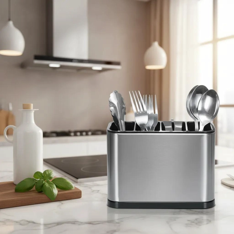 ESCURRIDOR DE UTENSILIOS DE COCINA EN ACERO INOXIDABLE - 2