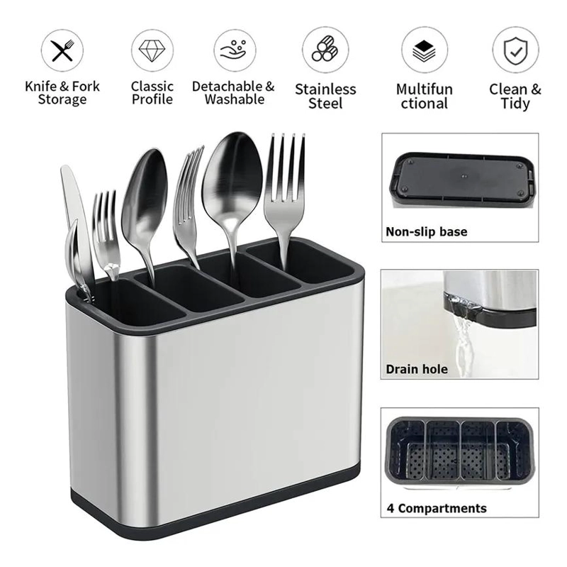 ESCURRIDOR DE UTENSILIOS DE COCINA EN ACERO INOXIDABLE - 5