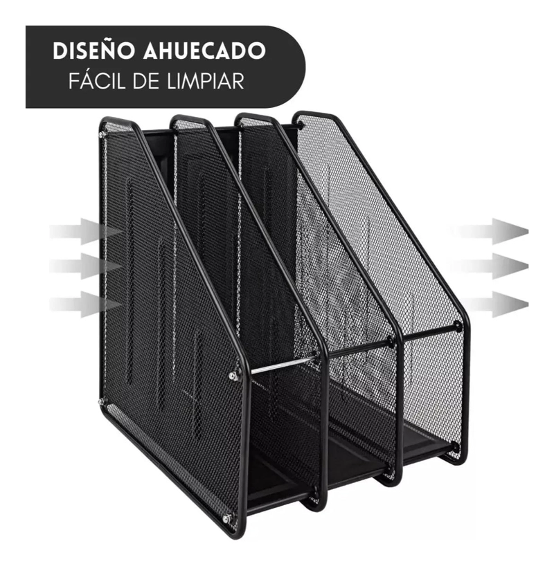 ORGANIZADOR VERTICAL DE ARCHIVOS CON 3 COMPARTIMENTOS - 2