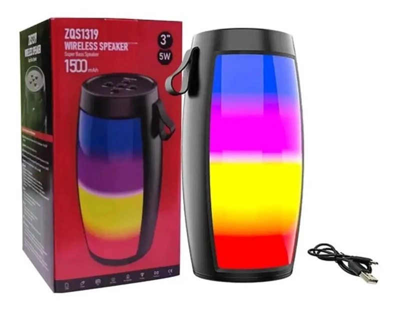 PARLANTE BLUETOOTH PORTATIL CON LUCES LED Y RADIO FM - 6