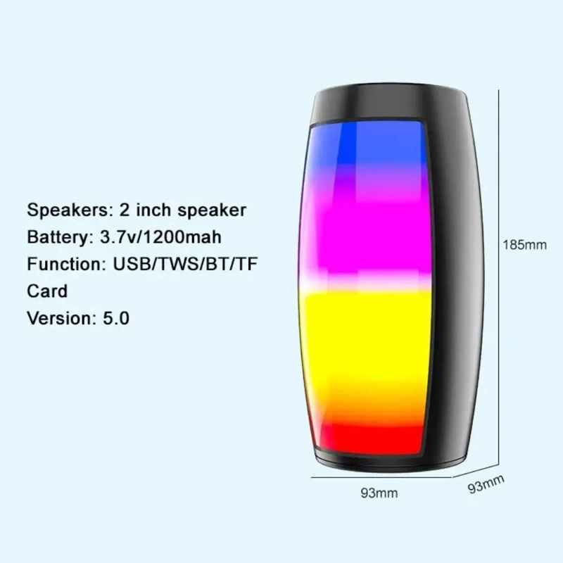 PARLANTE BLUETOOTH PORTATIL CON LUCES LED Y RADIO FM - 7