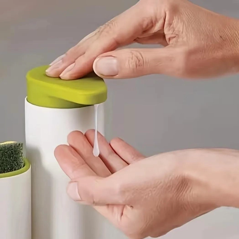 DISPENSADOR Y ESCURRIDOR DE LAVA LOZA PRACTICO Y COMPACTO - 2
