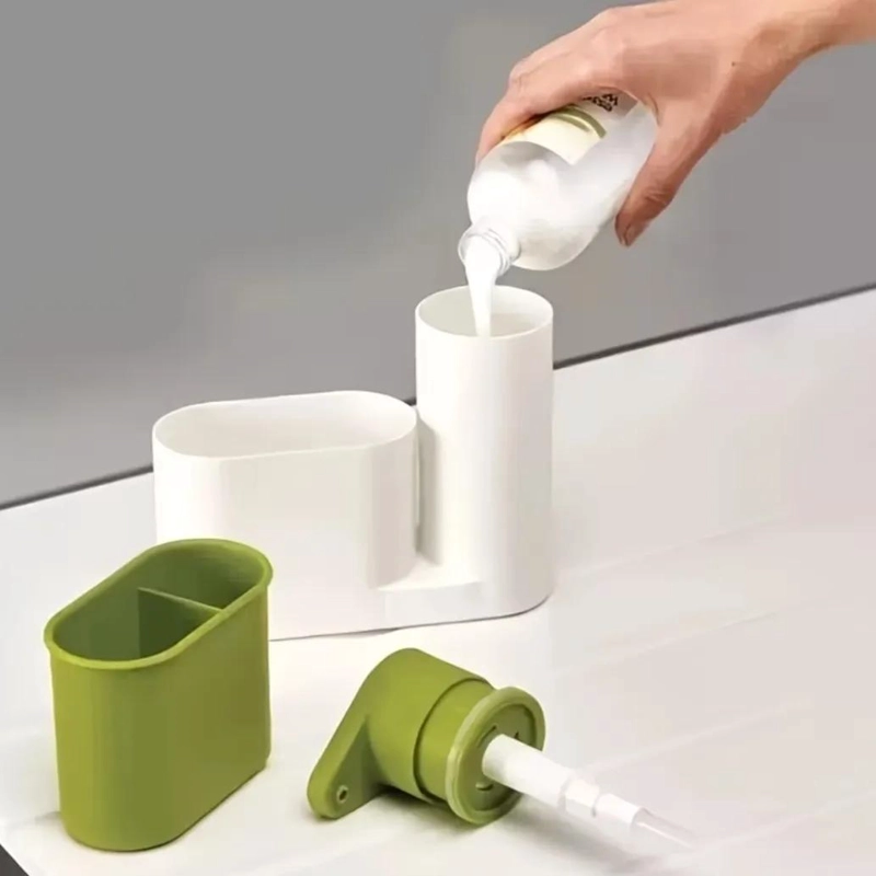 DISPENSADOR Y ESCURRIDOR DE LAVA LOZA PRACTICO Y COMPACTO - 4
