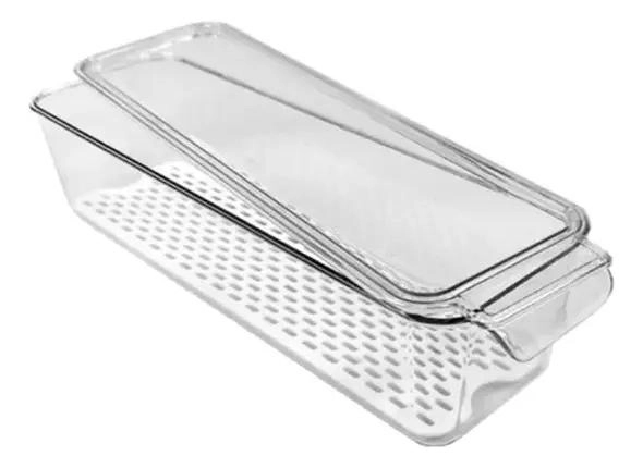 CONTENEDOR APILABLE DE ALIMENTOS ACRILICO CON REJILLA - 1
