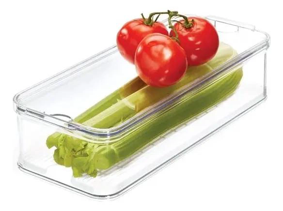 CONTENEDOR APILABLE DE ALIMENTOS ACRILICO CON REJILLA - 4