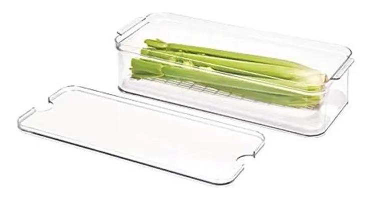 CONTENEDOR APILABLE DE ALIMENTOS ACRILICO CON REJILLA - 5