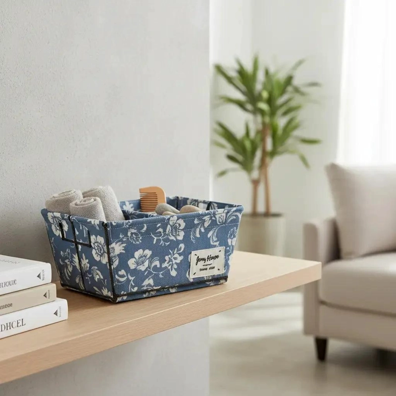CONJUNTO DE 2 CESTAS ORGANIZADORAS EN COLOR AZUL OSCURO - 5