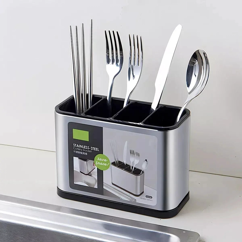 ESCURRIDOR DE CUBIERTOS DE ACERO INOXIDABLE CON 4 COMPARTIMENTOS - 7