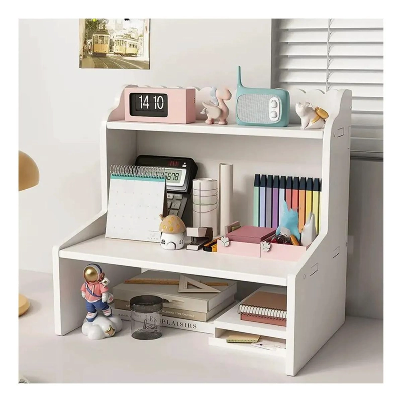 ESTANTE ORGANIZADOR DE ESCRITORIO DE 2 NIVELES EN COLOR BLANCO - 1