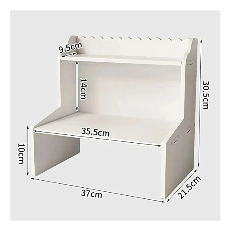 ESTANTE ORGANIZADOR DE ESCRITORIO DE 2 NIVELES EN COLOR BLANCO - 3