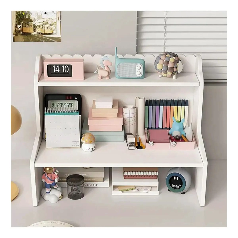 ESTANTE ORGANIZADOR DE ESCRITORIO DE 2 NIVELES EN COLOR BLANCO - 5