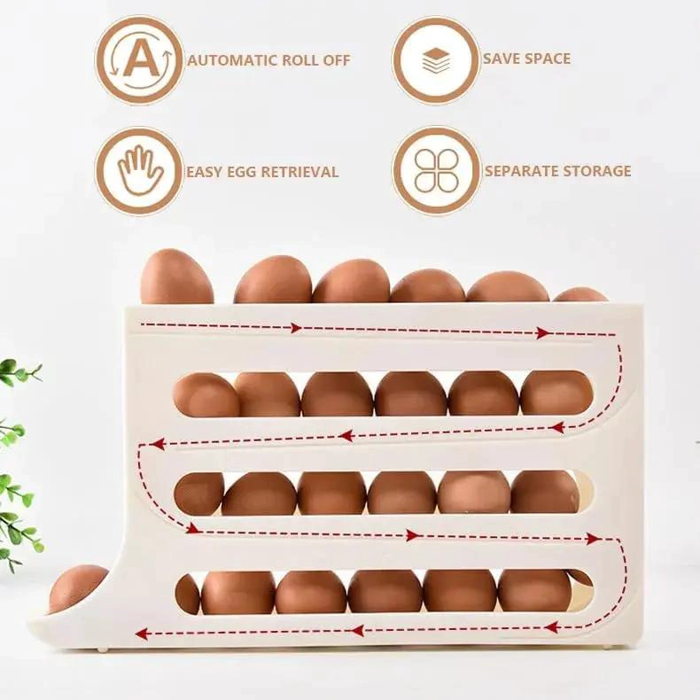 ORGANIZADOR DISPENSADOR DE HUEVOS PARA 30 UNIDADES EN REFRIGERADOR - 2