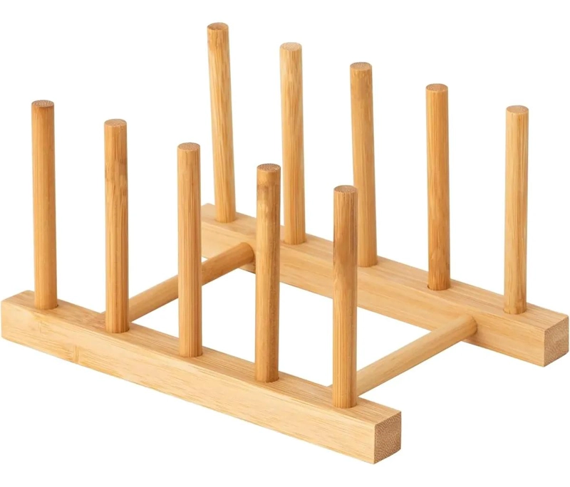 ORGANIZADOR DE COCINA DE BAMBU PARA PLATOS Y TAPAS - 1