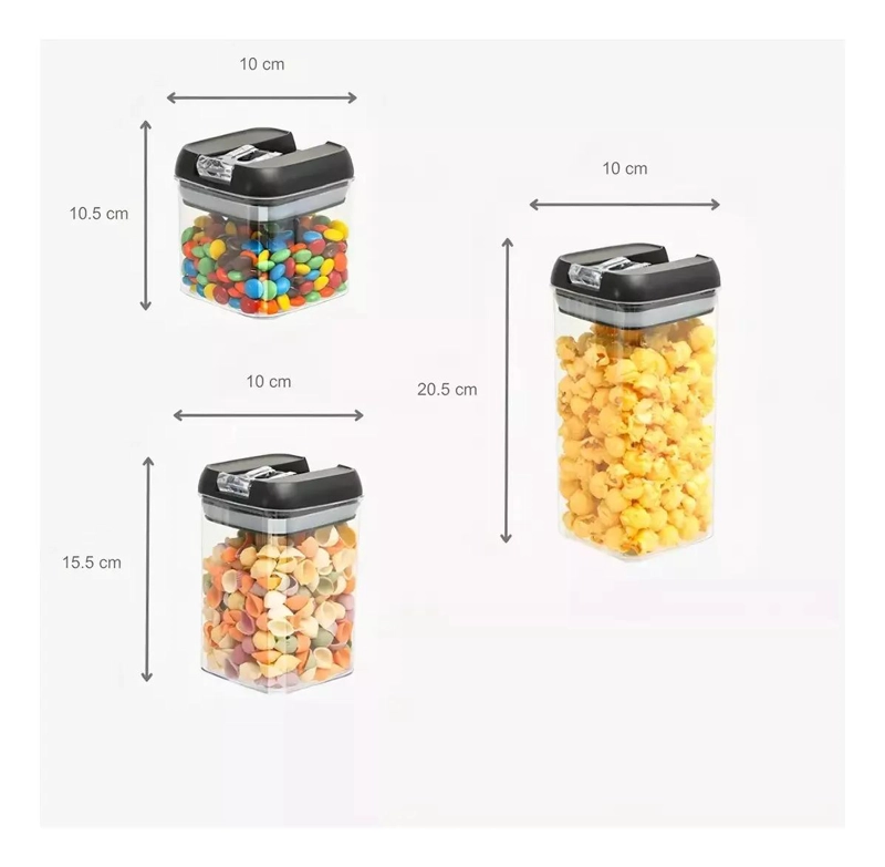 SET DE 6 FRASCOS HERME TICOS PARA ALMACENAMIENTO DE ALIMENTOS - 4