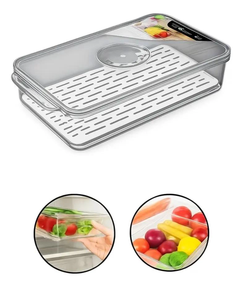CONTENEDOR ACRILICO ORGANIZADOR PARA REFRIGERADOR 21X30 CM - 1