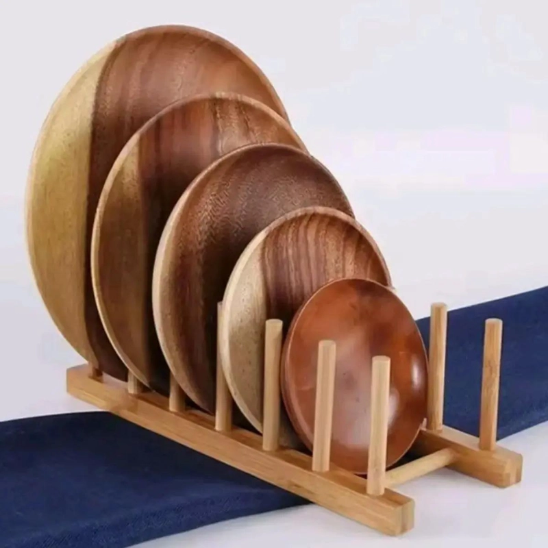 ESCURRIDOR DE PLATOS EN MADERA NATURAL PARA COCINA - 6