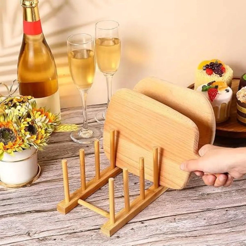 ESCURRIDOR DE PLATOS EN MADERA NATURAL PARA COCINA - 7