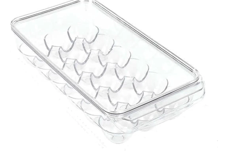 ORGANIZADOR TRANSPARENTE PARA 18 HUEVOS CON TAPA - 1