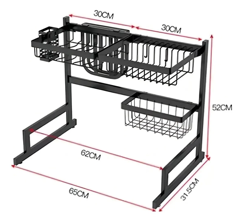ESCURRIDOR DE PLATOS ORGANIZADOR DE COCINA 65 CM - 2