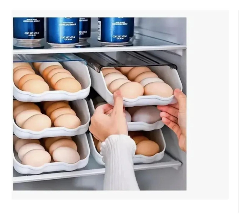 BANDEJA ORGANIZADORA APILABLE PARA 14 HUEVOS FRESCOS - 4