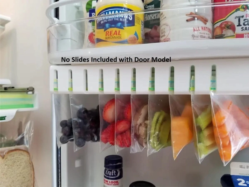 ORGANIZADOR DE BOLSAS PARA REFRIGERADOR CON RIELES Y 10 BOLSAS ZIP - 6