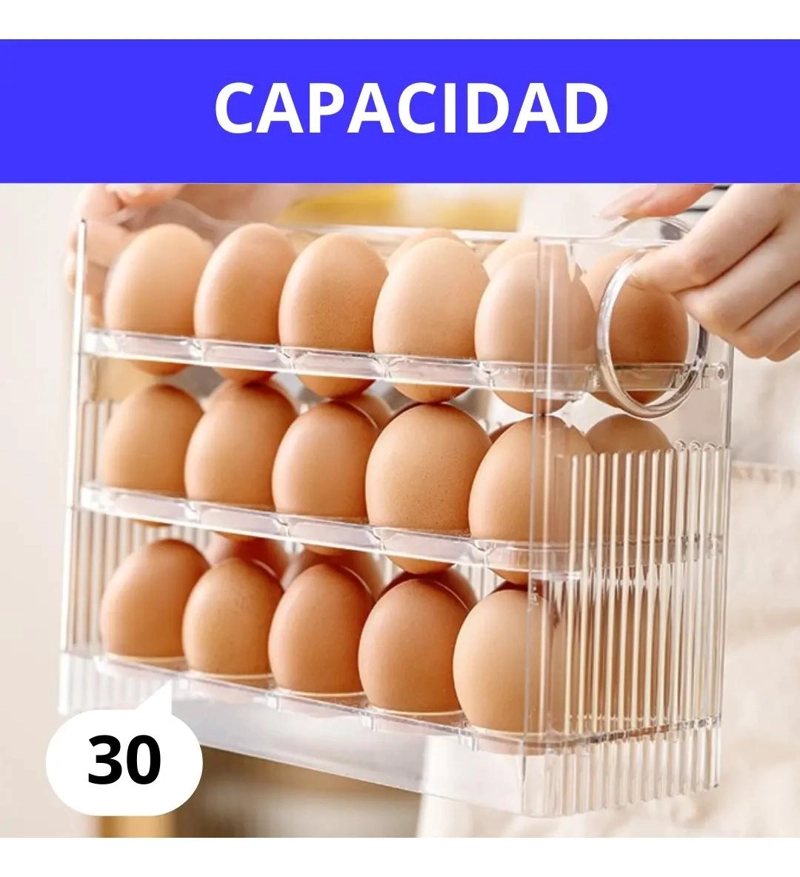 ORGANIZADOR DE HUEVOS PARA 30 UNIDADES CON APERTURA FRONTAL - 2